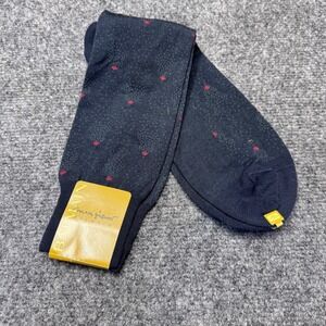 Monsieur Balmain Dress Socks 10-13 Navy Blue Polka Dot Luxury Designer Formal
